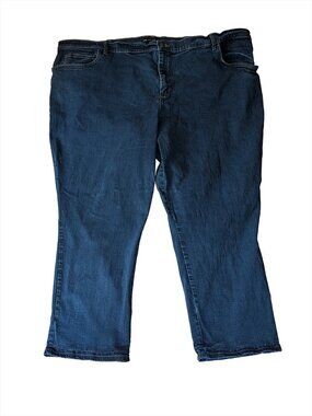 Women's Lee 30W Jeans Petite Blue Relaxed Fit Straight Leg Stretch Denim